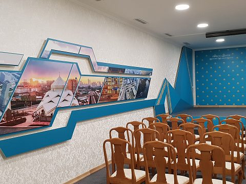 Фото 5 работы «Оформление пресс-центра Посольства Казахстан в Москве»