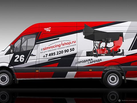 Фото 2 работы «Брендирование промоавтомобиля для компании "Simracing" — все для любителей гоночных симуляторов»