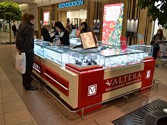 Торговый остров Valtera с интегрированной рекламой и подсветкой, изготовитель РекПро