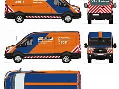 Оклейка 17 Ford Transit для «Автодора» со светоотражающей графикой — фото 3, изготовитель Брендрайв
