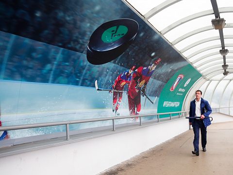 Фото 3 работы «Оформление пешеходного моста к Чемпионату мира по хоккею 2016»