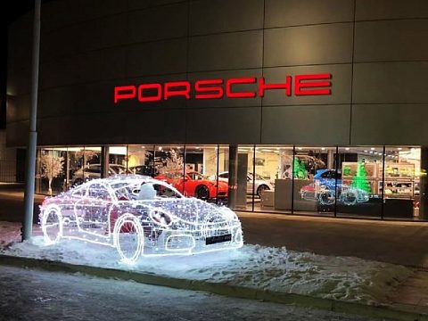Световая 3D инсталляция "Porsche 911 Carrera GTS" — Арт-Сити