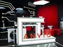 Интерьер клуба виртуальной реальности Anvio, изготовитель Алюминстрой Рекламные материалы