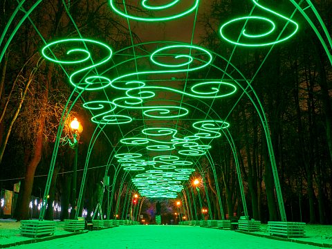 Фото 4 работы «Световое небо в парке "Измайловский"»