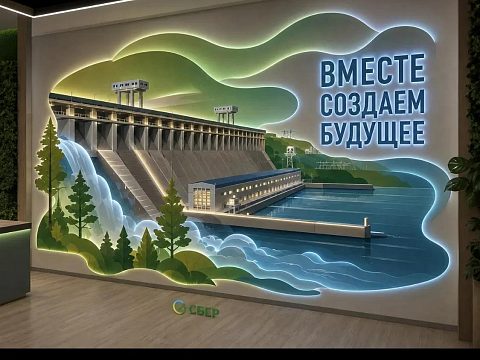 Фото 10 работы «Многоуровневое световое панно для Сбера "Вместе создаем будущее"»