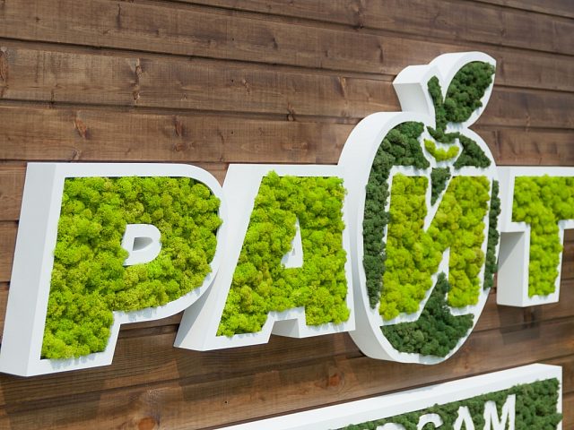 Логотип из мха для ТС "Райт", изготовитель РТ групп